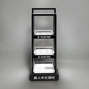 Tang Ren Three Tier <b>Illuminated</b> Fruit Platter Stand For Bars KTV Nightclubs With Saucers - Product Image 4