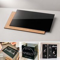 Plaques acryliques miroir noires réfléchissantes 3 mm (1/8 po) d'épaisseur, 12x16 pouces (12x12'') en PMMA pour l'artisanat DIY et l'affichage artistique