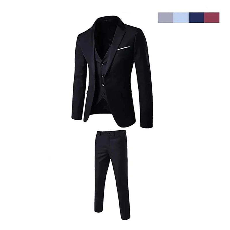 Gilet et pantalon de costume noir