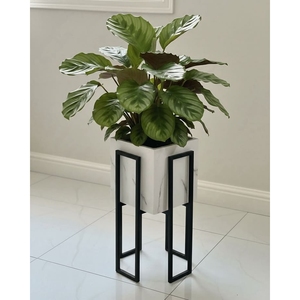Support de plante en métal moderne avec pot décoratif, support de plante contemporain pour l'intérieur et l'extérieur, pour la décoration de la maison et du jardin - Product Image 1