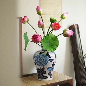 ดอกบัวประดิษฐ์ PVC คุณภาพสูง สไตล์โอเรียนทัล สำหรับตกแต่งบ้าน งานแต่งงาน และอุปกรณ์ประกอบฉาก - Product Image 1