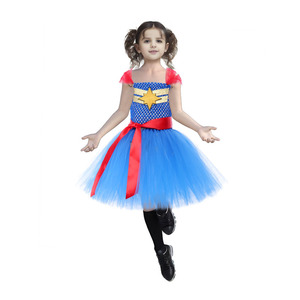 Ropa Infantil de Estilo Europeo y Americano, Nueva Ropa de Cosplay de Capitana <span class=keywords><strong>Marvel</strong></span> para Niños, Disfraces de Cosplay para Niñas - Product Image 5