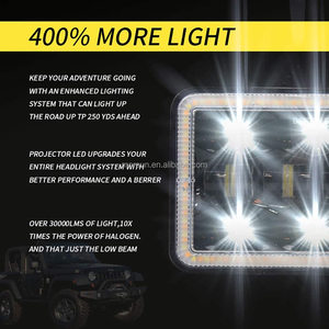 Phares LED 4x6 pouces Hi/Lo à faisceau scellé compatibles avec KW T800 T600 Peterbilt 379 Freightliner Chevy Oldsmobile Cutlass (2 pièces) - Product Image 5