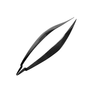 Car Exterior Accessories Dry Carbon Fiber Eyelid Sticker Decoration Headlight Eyebrow Decal For BMW X6 E71