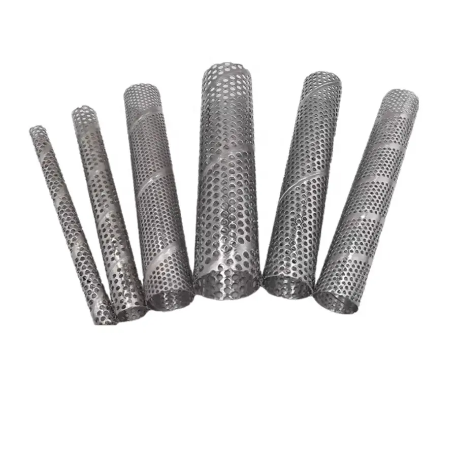 Stainless Steel Spiral Welded Porous Metal Mesh Screens Tube Sink Leaking Air Strainer 304 Perforated Filter Pipe