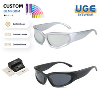 Lunettes de soleil unisexes rétro-futuristes à petite monture, protection UV400, style Y2K tendance, streetwear, steampunk, pour activités de plein air