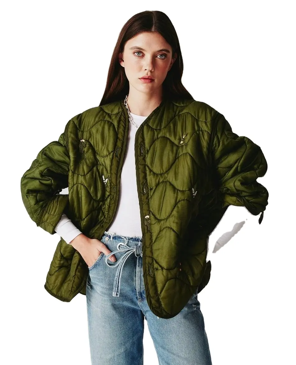 Top Quality And Good Price Ladies Jackets Down Coats Green Polyethylene Winter Duck Down Jacket