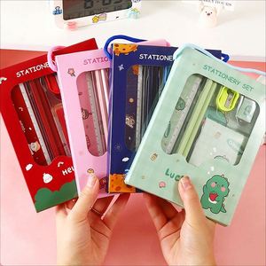6 Pcs Eco-Friendly Promotional Supplies Stationery Set Back School Gift Pencil Sharpener Ruler <b>Eraser</b> Multifunction - Product Image 1