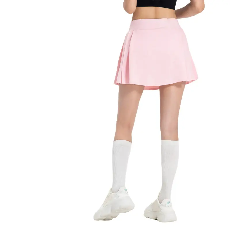 New Vintage Chiffon Pleated Yoga Short Skirt for Women False Two Anti-Leakage Water Cooling Sports Skirt with Long Legs