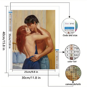 Commercio all'ingrosso 5D DIY adulto Diamond Art Painting Set personalizzabile passione <span class=keywords><strong>bacio</strong></span> abbraccio coppia decorazione della parete di casa pittura diamante - Product Image 3