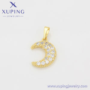 Jewelry XUPING Perhiasan Harga Diskon Bintang Bulan Bentuk Liontin Micro-set Zircon 3A + WANITA 14K Warna Emas Perhiasan Liontin - Product Image 4