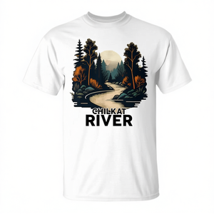 T-shirt Chilkat River au design rétro minimaliste, graphique naturel, pour hommes et femmes, vêtements unisexes - Product Image 2
