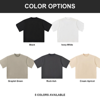 T-shirt noir FOG surdimensionné en gros |   250G Pur coton à manches chauve-souris S-XL 5 couleurs |   Usine OEM/ODM, faible MOQ