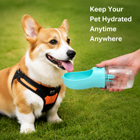 Bouteille d'eau portable pour chien avec récipient pour nourriture 2 en 1, bol de voyage pour animaux de compagnie, bouteille d'alimentation anti-fuite pour chiens et chats, promenade en plein air