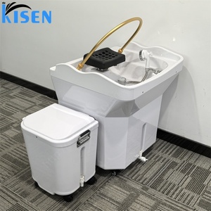KISEN Nouvelle Offre Promotionnelle : Bac à Shampooing Portable pour Salon de Beauté, Hauteur Réglable, avec Réservoir d'Eau 60L - Product Image 2
