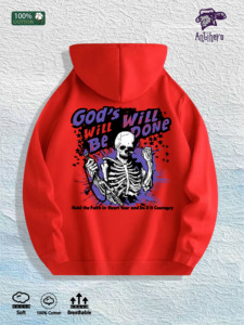 Sudadera con Capucha con Estampado de Antihéroe La Voluntad de Dios Será Hecha - 100% Algodón, Almacén de EE. UU., 7 Colores - Product Image 3