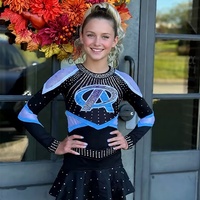 Uniformes Personalizados de Animadoras para Niños, para Competiciones Escolares de Baloncesto, en Spandex/Poliéster con Impresión Digital