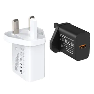 quick charge qc 3.0 qc3.0 usb wall charger fast charging charger for mobile phone 18w 5v3a 9v2a 12v1.5a power adapter with UK