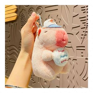 <b>Simulation</b> Anime Fluffy Capibara Plushie Large Stuffed Animal Capibara Que Respira Realistic Soft Toy with Keychain for Children - Product Image 1