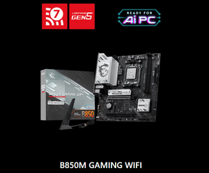 Carte mère de jeu M SI B850M GAMING WIFI AM5 mATX, DDR5, 5G LAN, Wi-Fi 7, PCIe 5.0, M.2, compatible avec les processeurs AMD Ryzen 9000, 8000, 7000 - Product Image 2
