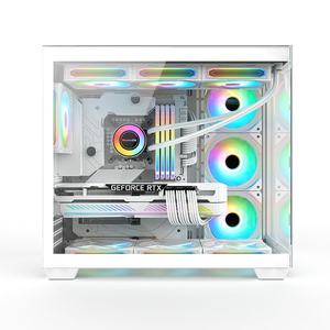Boîtier PC ATX Full View avec double verre trempé, supportant 10 ventilateurs, refroidissement liquide 360 et carte graphique série 50 - Product Image 6