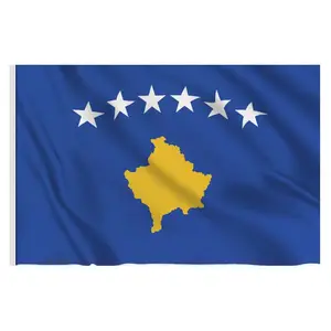 Groothandel Hangende Nationale Zijdedruk 100% Polyester 3x5ft Handelsvoorraad Sport Gedrukt Kosova Kosovo Vlag