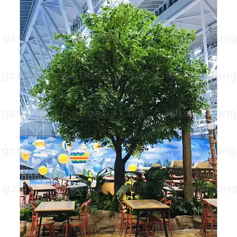 Ficus-árbol artificial personalizado, árboles grandes de fibra de vidrio, para decoración al aire libre