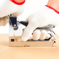 Pistol Paku Manual GS Industrial Grade Heavy Duty 3-in-1 untuk Pertukangan Kayu, Paku T-nail dan U-nail
