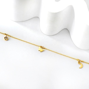 <span class=keywords><strong>Cavigliera</strong></span> in Acciaio Inossidabile Placcato <span class=keywords><strong>Oro</strong></span> 18K Antiossidante con Zirconia Arcobaleno di Forme e Colori Misti per Donne - Product Image 4