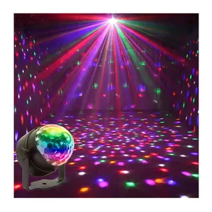 Mini boule magique Disco LED avec télécommande, lot de 2, lumières rotatives, cristal, lumières de scène, RGB