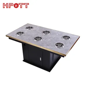 Restaurant Smokeless Small Hot Pot Table Built In Table