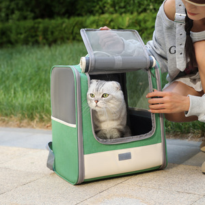 Factory direct supply of new cat and dog bags, portable, breathable, large-capacity double-shoulder pet <b>backpacks</b>. - Product Image 4