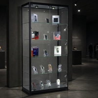 Vitrine à bijoux en verre trempé sans cadre de haute qualité, éclairage LED intégral, multi-niveaux, sur mesure, pour magasin de détail de luxe