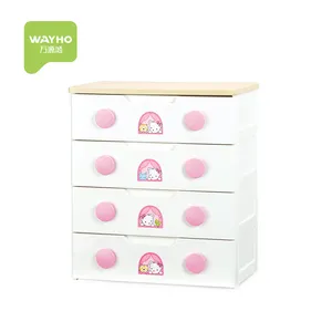 Plastic Chest Drawer Cabinet Wood Top For Clothes