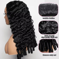 Perruque complète en dentelle 13x6 sans colle, cheveux humains vierges indiens bruts, double épaisseur, dentelle HD transparente, bouclés crépus noirs, vente en gros