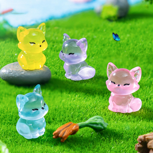 Mini Statuetta Luminosa di Volpe a Sorpresa in Resina, Oggettistica Animale per Casa delle Bambole e Decorazioni per Micro Paesaggi da Giardino Fatato - Product Image 3