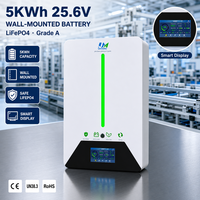 Système de stockage d'énergie domestique mural rechargeable haute capacité 5KWH LiFePO4 25.6V pour l'alimentation domestique - Vente en gros