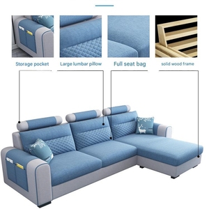 Sofá de Salón Personalizable, Transpirable, de <span class=keywords><strong>Lino</strong></span>, Fácil de Limpiar, Moderno, Minimalista, Compacto, Esquinero, Decoración de Interiores para el Hogar, Juego de Sofás en Forma de L - Product Image 5