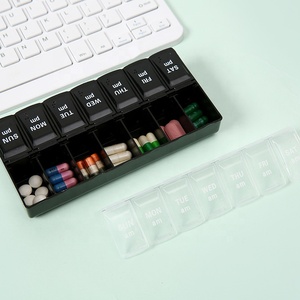 Pastillero Semanal de 7 Días, Resistente a Niños, de Grado Alimenticio, con Compartimentos AM/PM, Portátil, Multicolor, con Logotipo Personalizado - Product Image 4