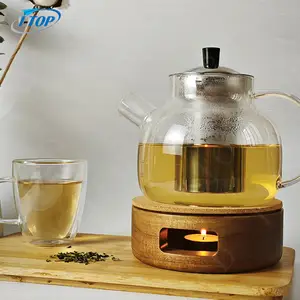 LOGO personalizzato Base rotonda in acciaio inox porta teiera candela dispositivo di riscaldamento teiera scalda caffè candela stufa