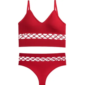 Red Custom Made Logo And Package French Lace Bralette Underwear Set at Best  Price in Guangzhou