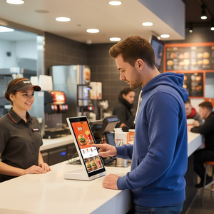 10.1 "PoE DC NFC Quad Core POS kiosk <span class=keywords><strong>Tablet</strong></span> PC l-hình dạng màn hình thẳng đứng menu nhà hàng đặt hàng Android 11 nhựa trung tâm mua sắm - Product Image 1