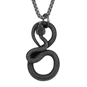 Collar con colgante de serpiente yunique para hombre, joyería con forma de animal de acero inoxidable, accesorio de moda para regalo - Product Image 5