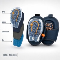 VUINO2690203 Genouillères professionnelles en PVC+Gel+Mousse EVA pour la salle de sport et l'extérieur, logo personnalisé, fermeture auto-agrippante, respirantes, antidérapantes