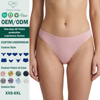 Culottes string en coton Shanhao OEM pour femmes, sans couture, respirantes, douces, extensibles, taille basse, coupe haute, couleur unie, sous-vêtements basiques