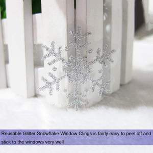 Navidad copo de nieve decoración pegatinas brillo copo de nieve pegatinas etiquetas surtidas tamaño punto copo de nieve brillo pegatinas <span class=keywords><strong>para</strong></span> el hogar - Product Image 4