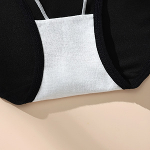Calzoncillos de cintura alta para mujer, ropa interior transpirable de algodón puro con costuras de Color en la entrepierna - Product Image 4