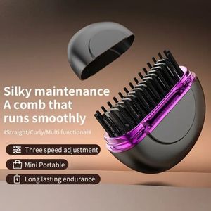 Negative Ion Cordless Ceramic <strong>Hair</strong> Straightening Comb Beard Comb Portable Wireless Rechargeable <strong>Mini</strong> <strong>Hair</strong> <strong>Straightener</strong> Brush - Product Image 2