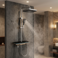 Ensemble de douche mural à affichage numérique, à commande par touches de piano, avec 4 modes de jet, effet pluie, très populaire