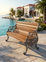 Banc de patio en fonte de style victorien, design antique, écologique, résistant à l'eau, mobilier d'extérieur pour 2 personnes, pour salle à manger, entrée, parc